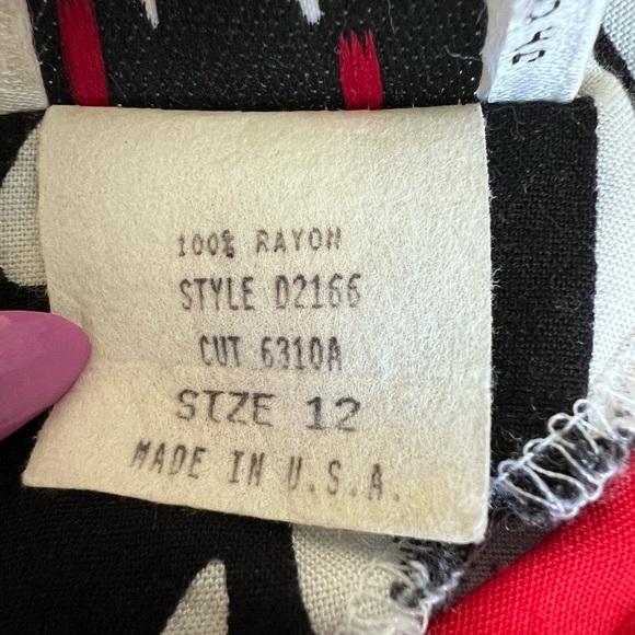 Vtg Jo Hardin Abstract Print Slit Midi Skirt Short Sleeve Top Co Ord Set Size 12 - Picture 7 of 15